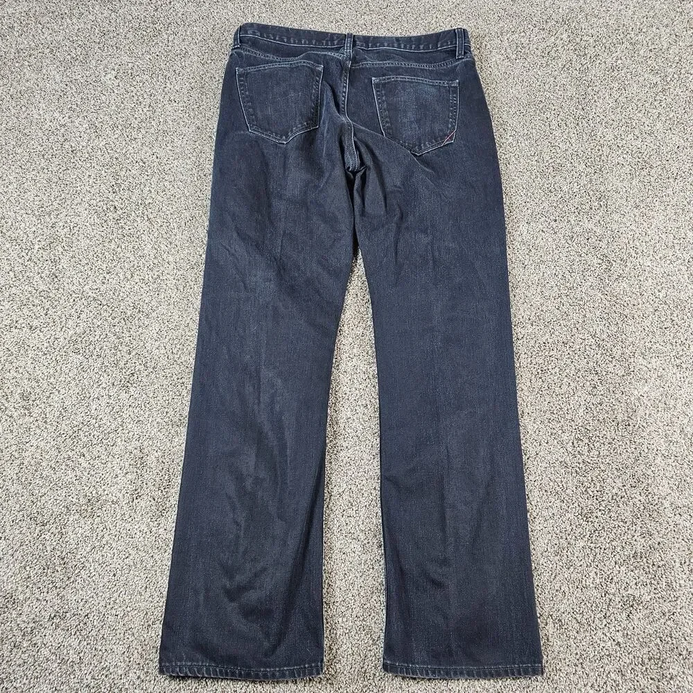 Banana Republic Jeans Mens 35x33 Black Vintage Straight Distressed Whiskering
